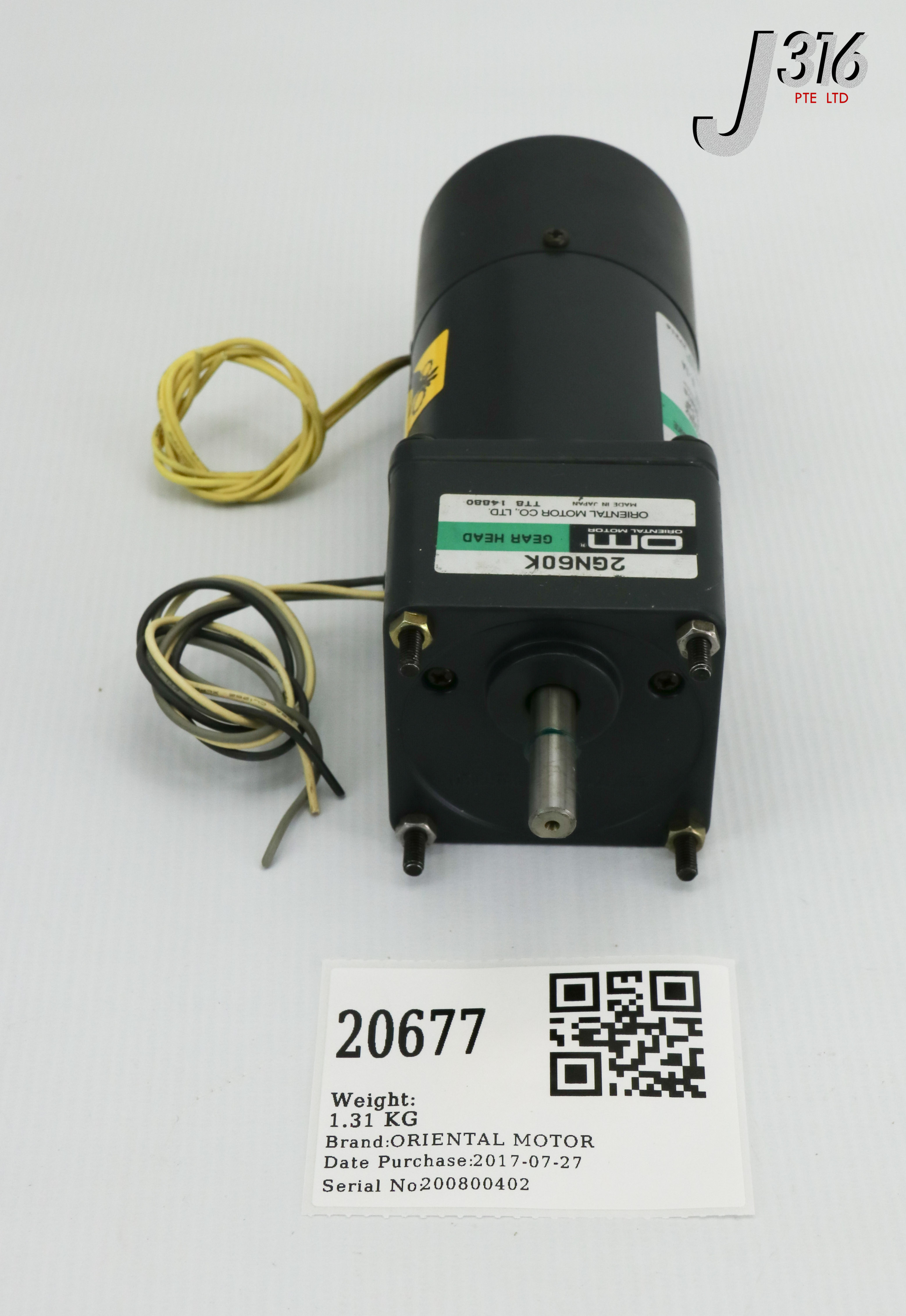 20677 ORIENTAL MOTOR AC MAGNETIC BRAKE MOTOR W/ GEARHEAD 2GN60K